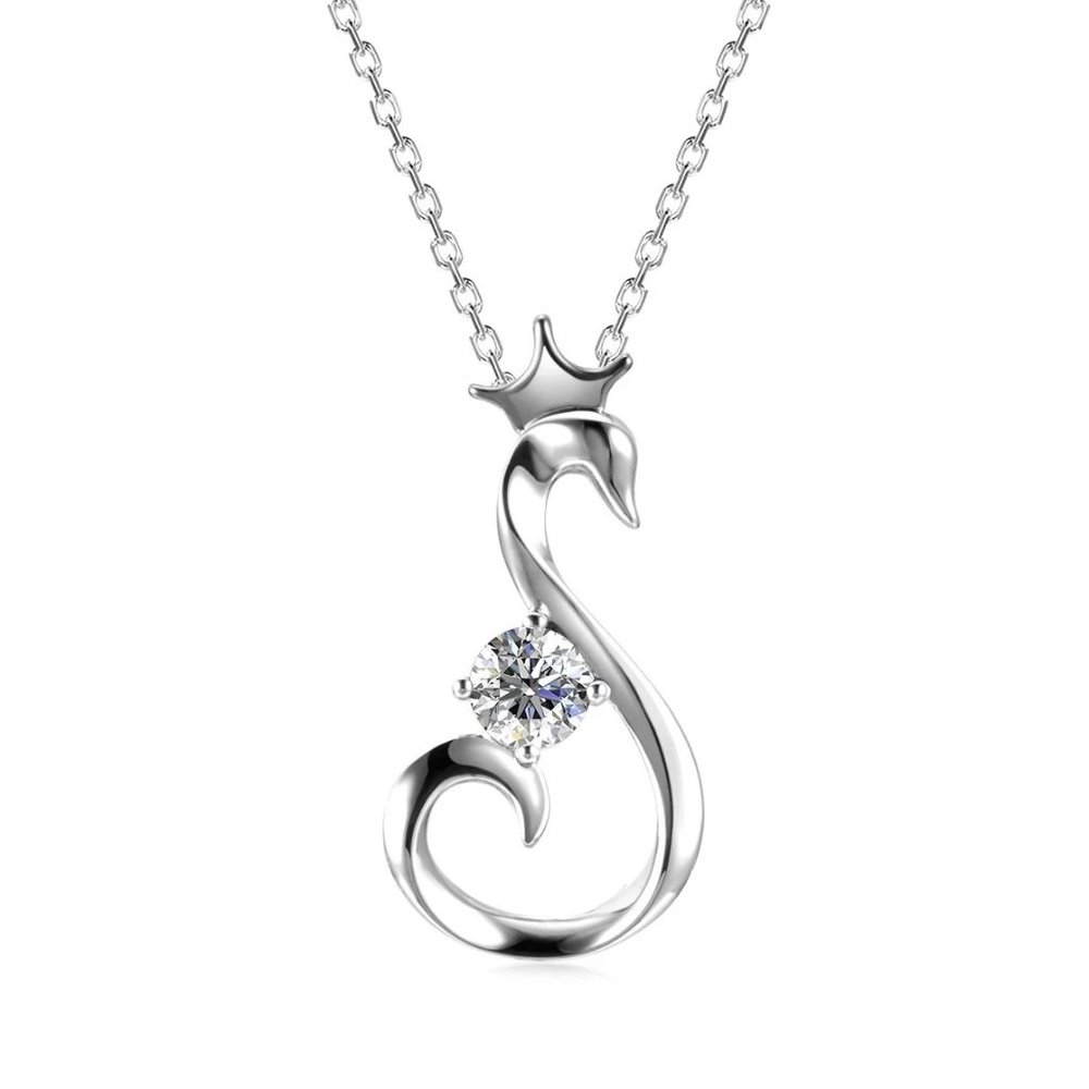 Certified 1/2ct. t.w. Diamond Swan Necklace